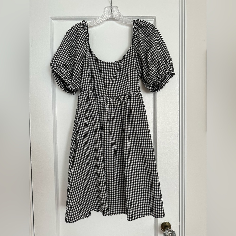 Tuckernuck Pomander Place Black Gingham Abigail Dress in Small